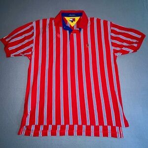 Vtg Tommy Hilfiger striped polo shirt